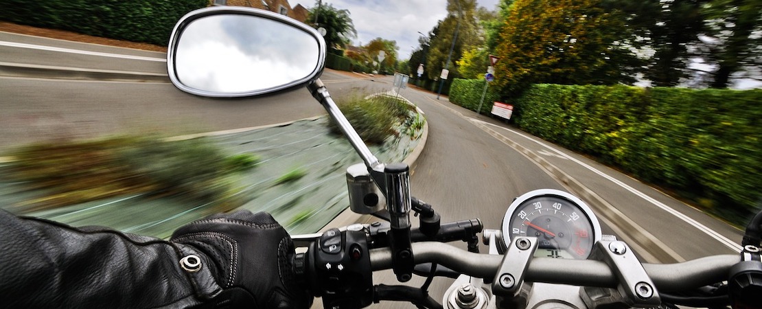 Motorcycle going fast